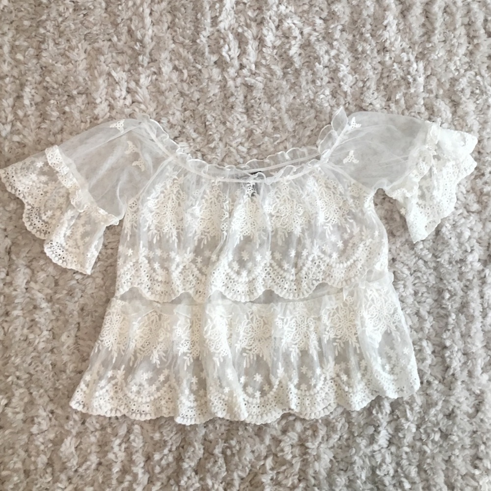 White sheer lacey top